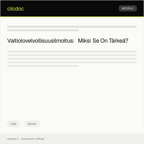 Document preview: Vaitiolovelvollisuusilmoitus — Laki, Suomi