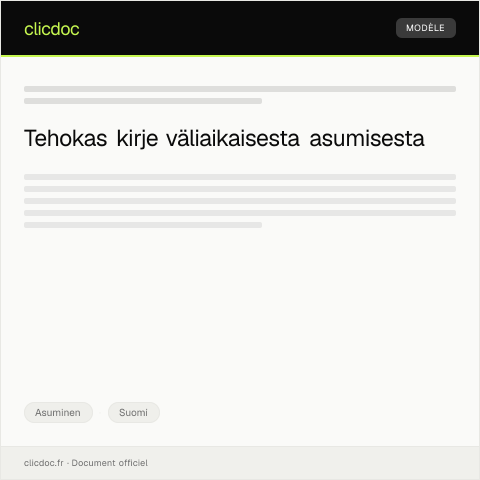 Document preview: Väliaikainen asuminen — Asuminen, Suomi
