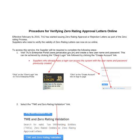 Document preview: Validate a Zero Rated Approval Letter — Reference, Jamaica (CERFA n°Procedure+for+Validating+Zero+Rated+Approval+Letters)