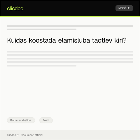 Document preview: Välismaalaste elamisluba taotlus — Rahvusvaheline, Eesti