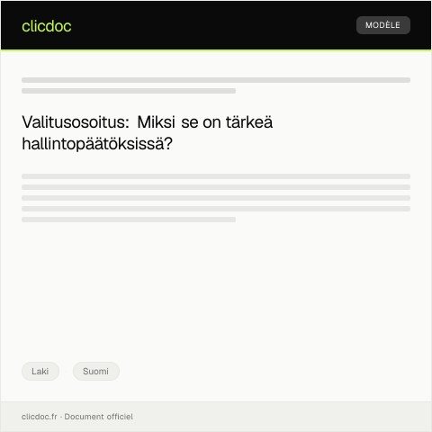 Document preview: Valitusosoitus hallintopäätöksestä — Laki, Suomi
