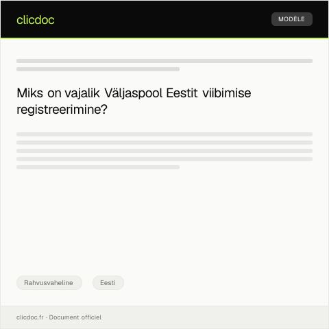 Document preview: Väljaspool Eestit viibimise registreerimise taotlus — Rahvusvaheline, Eesti
