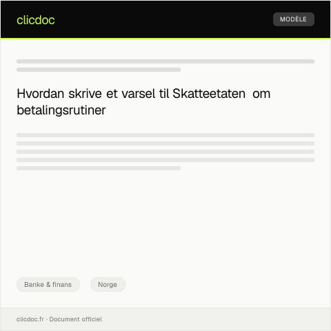 Document preview: Varsel om endringer i betalingsrutiner — Banke & finans, Norge
