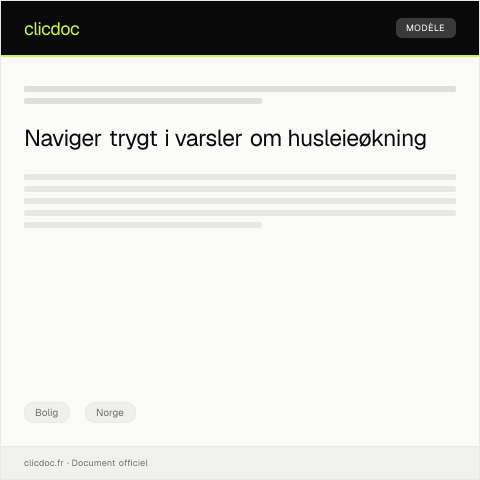 Document preview: Varsel om husleieøkning — Bolig, Norge