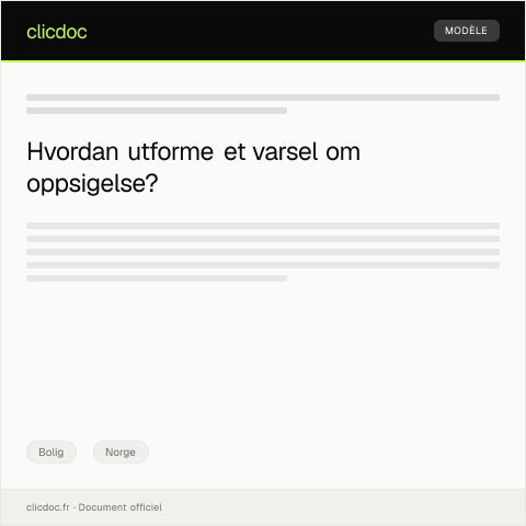 Document preview: Varsel om oppsigelse — Bolig, Norge