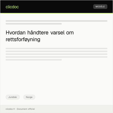 Document preview: Varsel om rettsforføyning — Juridisk, Norge