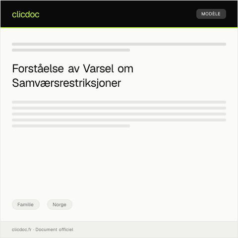 Document preview: Varsel om samværsrestriksjoner — Familie, Norge