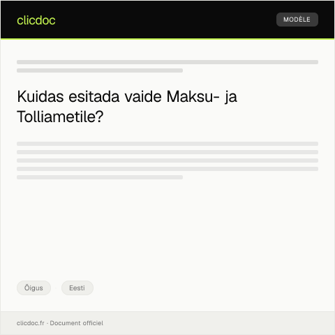 Document preview: Vorm Vastus ja vaide esitamine — Õigus, Eesti