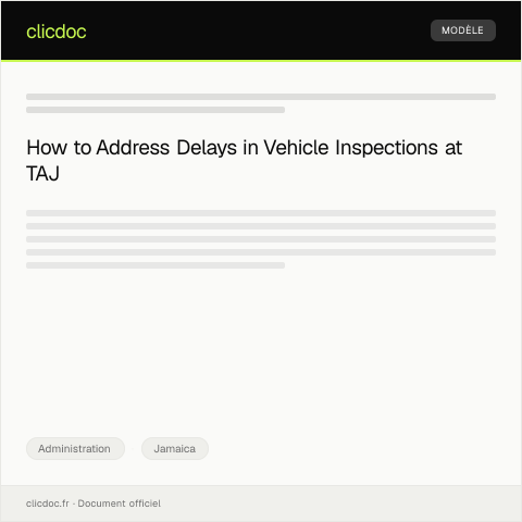 Document preview: Complaint About Vehicle Inspection Delay at Transport Authority — Administration, Jamaica