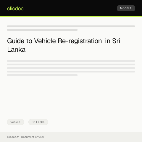 Document preview: Application for Vehicle Re-registration — Vehicle, Sri Lanka