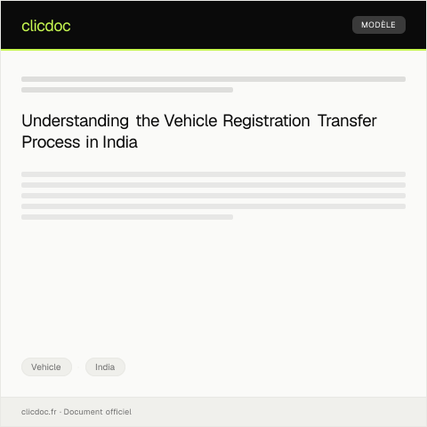 Document preview: Application for Vehicle Registration Transfer at Regional Transport Office — Vehicle, India