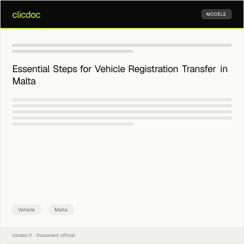 Document preview: Application for Vehicle Registration Transfer at Transport Malta — Vehicle, Malta