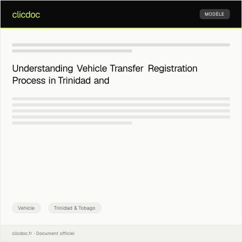 Document preview: Request for vehicle transfer registration — Vehicle, Trinidad & Tobago