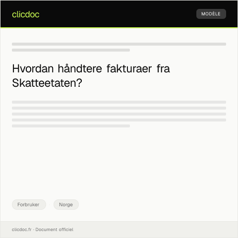 Document preview: Angående faktura for kjøp av varer — Forbruker, Norge