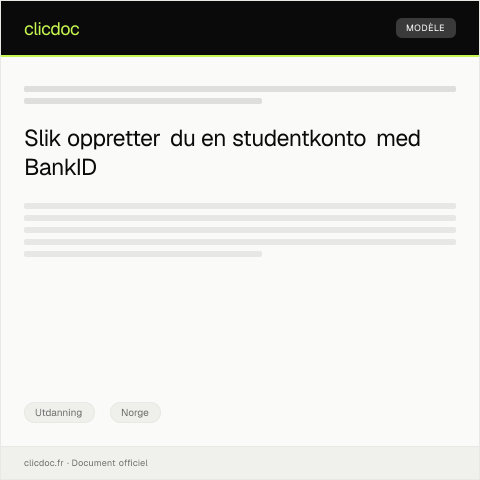 Document preview: Veiledning for opprettelse av studentkonto med BankID — Utdanning, Norge