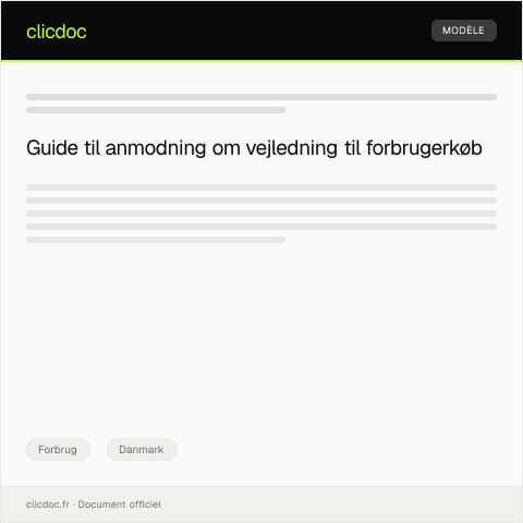 Document preview: Anmodning om vejledning til forbrugerkøb — Forbrug, Danmark