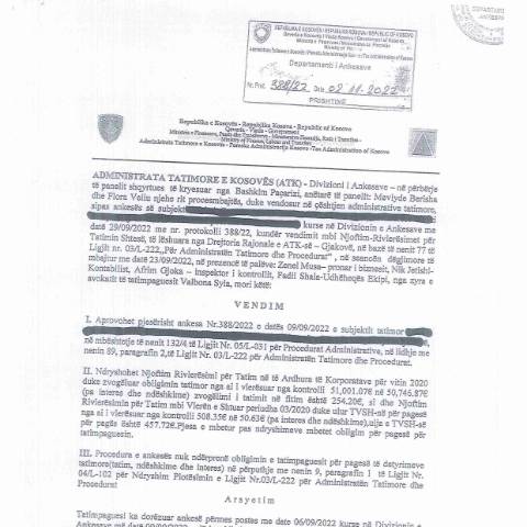 Document preview: Vendimi 388-22 — Vendimet, Kosovë