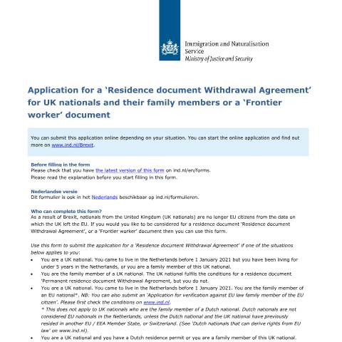 Documentvoorvertoning: Application for a ‘Residence document Withdrawal — IND — immigratie, Nederland (CERFA n°6530)