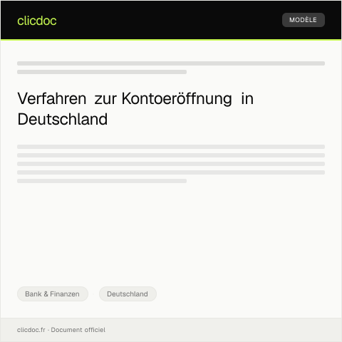 Dokumentvorschau: Verfahren bei Kontoeröffnung – Checkliste — Bank & Finanzen, Deutschland