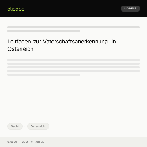 Dokumentvorschau: Verfahren zur Anerkennung der Vaterschaftsanerkennung — Recht, Österreich