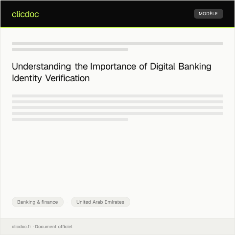 Document preview: Verification of Digital Banking Identity / التحقق من هوية الخدمات المصرفية الرقمية — Banking & finance, United Arab Emirates