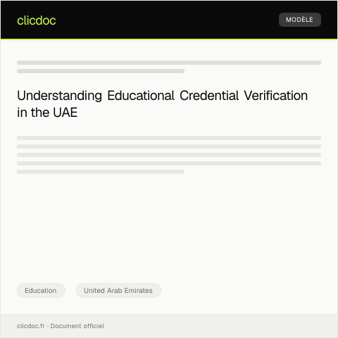 Document preview: Verification of Educational Credentials through UAE National Database — Education, United Arab Emirates