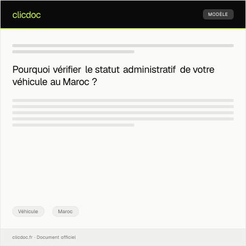Aperçu du document Vérification du statut administratif du véhicule via la DGAT — Véhicule, Maroc