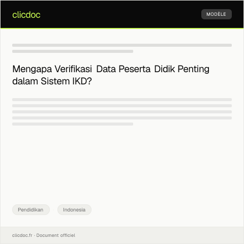 Document preview: Verifikasi Data Peserta Didik Menggunakan Sistem IKD — Pendidikan, Indonesia