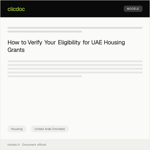 Document preview: Verify Eligibility for Government Housing Grants / التحقق من استحقاق منح السكن الحكومية — Housing, United Arab Emirates