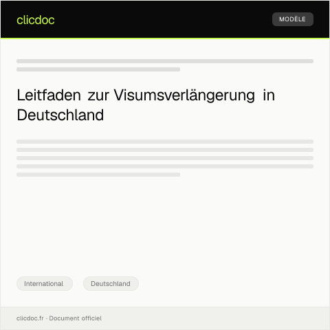 Dokumentvorschau: Verlängerung eines Visums — International, Deutschland