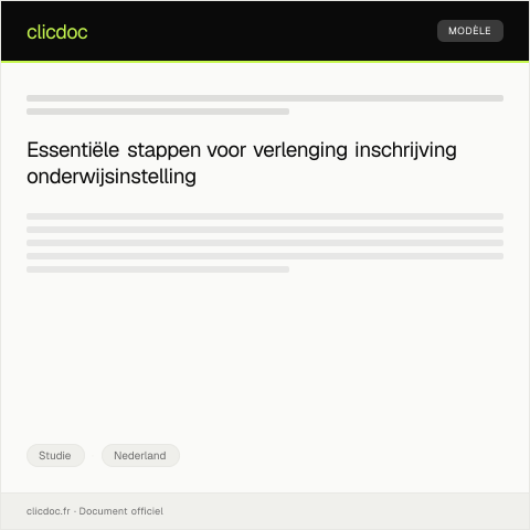 Documentvoorvertoning: Verlenging inschrijving onderwijsinstelling — Studie, Nederland