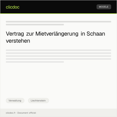 Dokumentvorschau: Vertrag für die Mietverlängerung einer Geschäftsliegenschaft in Schaan — Verwaltung, Liechtenstein
