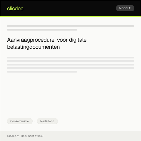 Documentvoorvertoning: Verzoek om digitale kopie van belastingdocumenten — Consommatie, Nederland