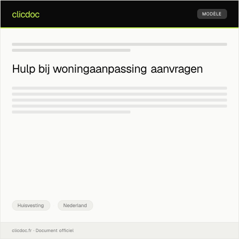 Documentvoorvertoning: Verzoek om hulp bij woningaanpassing — Huisvesting, Nederland