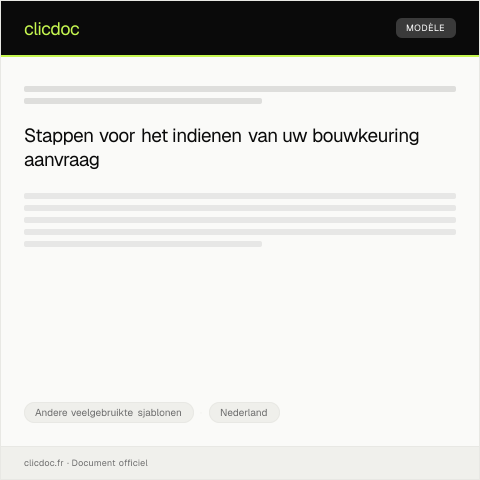 Documentvoorvertoning: Verzoek om bouwkeuring — Andere veelgebruikte sjablonen, Nederland