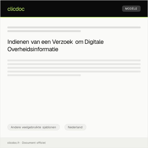 Documentvoorvertoning: Verzoek om digitale overheidsinformatie — Andere veelgebruikte sjablonen, Nederland