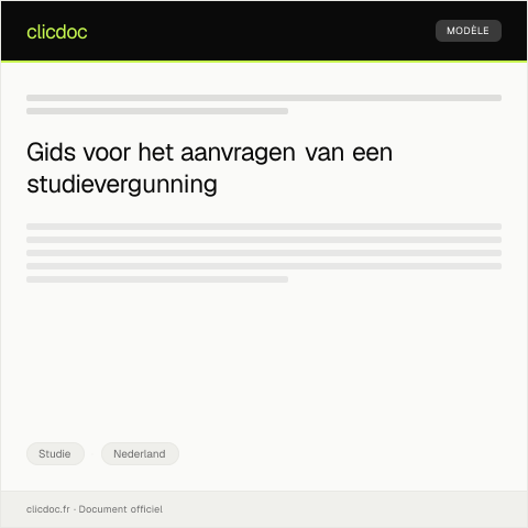 Documentvoorvertoning: Verzoek om studievergunning — Studie, Nederland