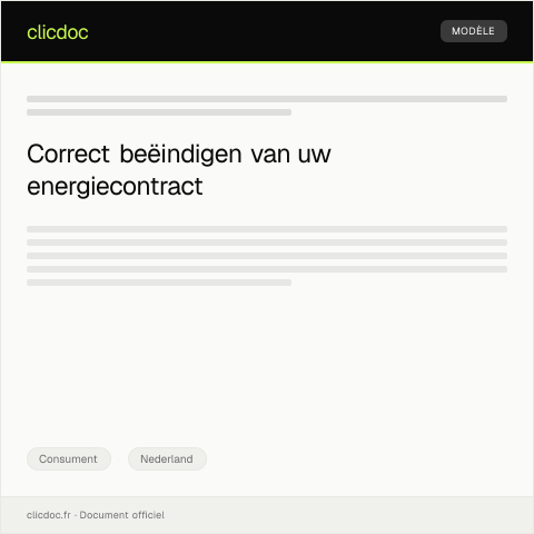 Documentvoorvertoning: Verzoek tot beëindiging energiecontract — Consument, Nederland