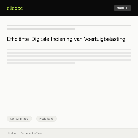 Documentvoorvertoning: Verzoek tot digitale afhandeling van voertuigbelasting — Consommatie, Nederland