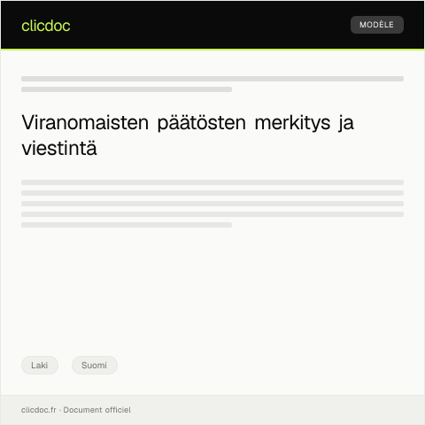 Document preview: Viranomaisten päätös — Laki, Suomi