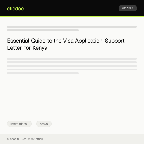 Document preview: Embassy of Kenya - Visa Application Support Letter — International, Kenya