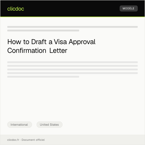 Document preview: Letter Confirming Visa Approval for Travel to the US — International, United States