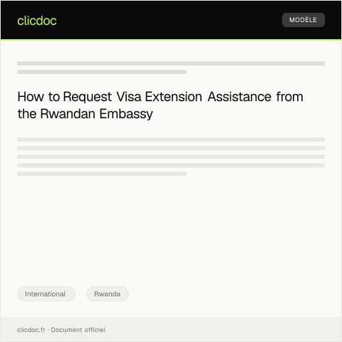 Document preview: Letter to Rwandan Embassy for Visa Extension Assistance — International, Rwanda