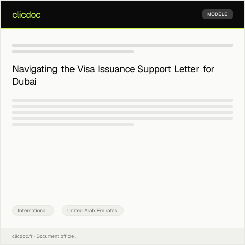 Document preview: Visa Issuance Support Letter for International Business Partner in Dubai — International, United Arab Emirates