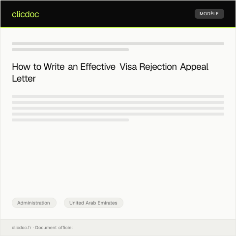 Document preview: Letter of Appeal for Visa Rejection — Administration, United Arab Emirates