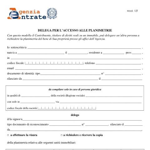 Anteprima documento Visure planimetriche — Fabbricati e Terreni, Italia