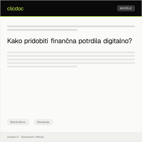 Document preview: Vloga za digitalno pridobitev finančnih potrdil — Bančništvo, Slovenija