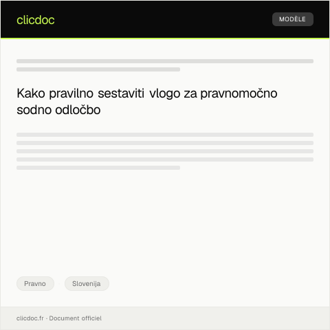 Document preview: Vloga za pridobitev pravnomočne sodne odločbe — Pravno, Slovenija