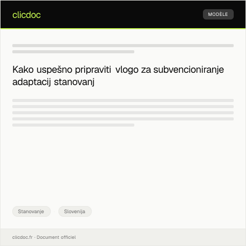 Document preview: Vloga za subvencioniranje adaptacij stanovanj — Stanovanje, Slovenija