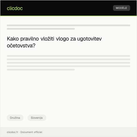 Document preview: Vloga za ugotovitev očetovstva — Družina, Slovenija